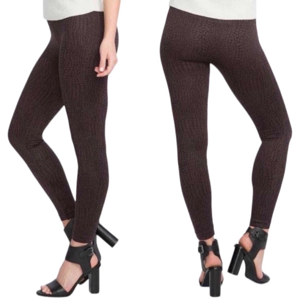 SPANX Look at Me Now Dark Brown Textured Leggings